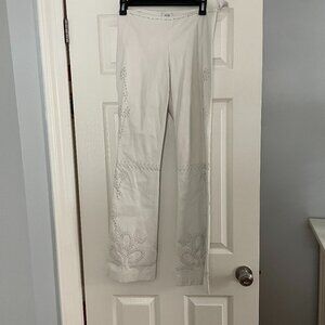 Cache white leather pants, size 2